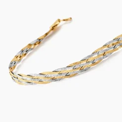 Hot Histoire d'Or Bracelet Jasmin Tresse Or Bicolore