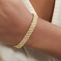 Outlet Histoire d'Or Bracelet Jerry Maille Corde 3 Rangs or jaune