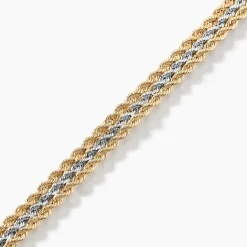 New Histoire d'Or Bracelet Jerry Maille Corde 3 Rangs or bicolore