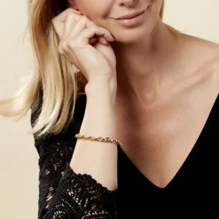 Hot Histoire d'Or Bracelet Jodie Maille Jaseron Godronne Or Jaune