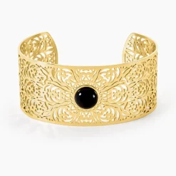 Discount Histoire d'Or Bracelet Jonc Acier Doré Maurits Agate