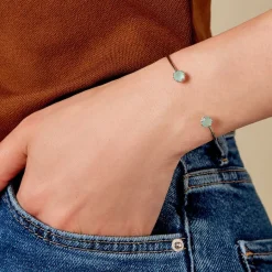 Histoire d'Or Bracelet Jonc Allyn Argent Blanc Verre* Bracelets|Bracelets Fantaisie