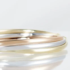 Histoire d'Or Bracelet Jonc Catalin 3 Fils Flexibles Or Tricolore* Bracelets|Bracelets Joncs