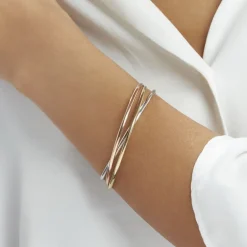 Histoire d'Or Bracelet Jonc Catalin 3 Fils Entrelaces Or Tricolore* Bracelets|Bracelets Joncs