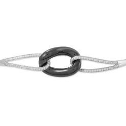 Histoire d'Or Bracelet Jonc Ceramik Design Argent  Céramique Et Oxyde De Zirconium