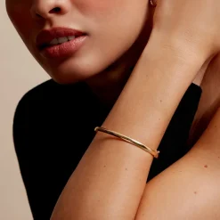 Discount Histoire d'Or Bracelet Jonc Cynthia Fil Plat Lisse Or Jaune