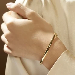 Discount Histoire d'Or Bracelet Jonc Cynthia Fil Plat Lisse Or Jaune