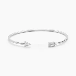 Sale Histoire d'Or Bracelet Jonc Danae Argent Blanc Oxyde De Zirconium