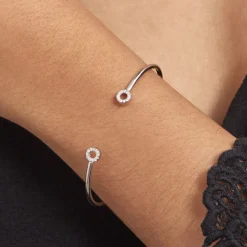 Clearance Histoire d'Or Bracelet Jonc Danae Argent Blanc Oxyde De Zirconium