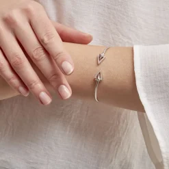 Outlet Histoire d'Or Bracelet Jonc Deva Argent Blanc Oxyde De Zirconium