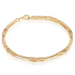 Hot Histoire d'Or Bracelet Jonc Epiphanieae Plaqué Or Jaune Oxyde De Zirconium