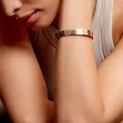 New Histoire d'Or Bracelet Jonc Jeanne-lise Plaqué Or Jaune