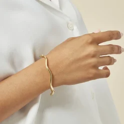 Outlet Histoire d'Or Bracelet Jonc Jennie Ondule Or Jaune