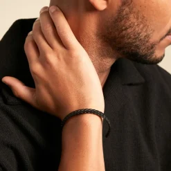 Outlet JOURDAN Bracelet Jonc Guilherme Acier Noir