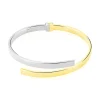 Clearance Histoire d'Or Bracelet Jonc Loise 2 Fils Carres Or Bicolore