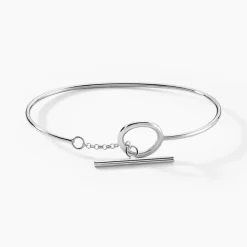 Online Histoire d'Or Bracelet Jonc Marie-capucine Argent Blanc