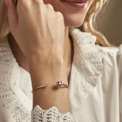 Discount Histoire d'Or Bracelet Jonc Purple Mood Argent Rose Oxyde De Zirconium