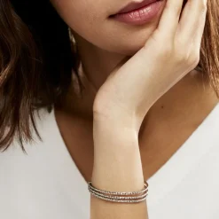 Hot Histoire d'Or Bracelet Jonc Rachelle Argent Blanc