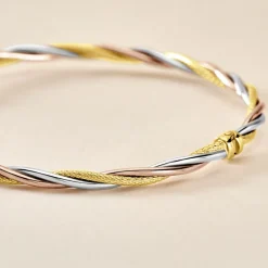 Discount Histoire d'Or Bracelet Jonc Temani Or Tricolore