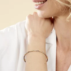Discount Histoire d'Or Bracelet Jonc Temani Or Tricolore