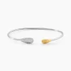 Clearance Histoire d'Or Bracelet Jonc Tiwa Argent Bicolore Oxyde De Zirconium