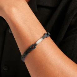 Discount JOURDAN Bracelet Donovan Acier Noir