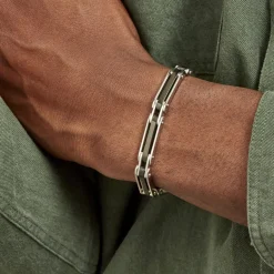 JOURDAN Bracelet Homme El Castillo Acier Bicolore Noir Et Blanc* Bracelets|Bracelets Fantaisie