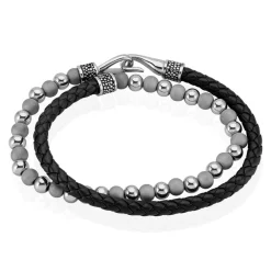 Outlet JOURDAN Bracelet Pheonix Cuir Noir