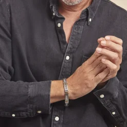 Discount JOURDAN Bracelet Zephir Dore / Blanc acier bicolore