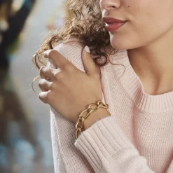 Outlet Histoire d'Or Bracelet Justinien Acier Doré