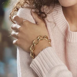 Outlet Histoire d'Or Bracelet Justinien Acier Doré