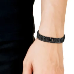 Hot LACOSTE BIJOUX Bracelet Lacoste Metropole Acier Noir