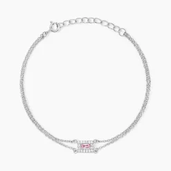 New Histoire d'Or Bracelet Laurine Argent Rose Oxyde De Zirconium