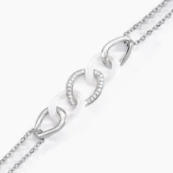 Histoire d'Or Bracelet Link Argent Blanc Céramique Et Oxyde De Zirconium* Bracelets