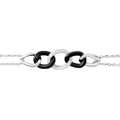 Histoire d'Or Bracelet Link Argent Blanc Céramique Et Oxyde De Zirconium* Bracelets