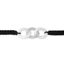 Histoire d'Or Bracelet Link Argent Blanc Oxyde De Zirconium Et Céramique* Bracelets|Bracelets Fantaisie