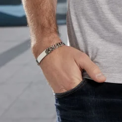 Outlet Histoire d'Or Bracelet Ludo Acier Blanc