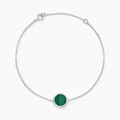 Histoire d'Or Bracelet Lunatique Argent Blanc Malachite Onyx* Bracelets|Bracelets Fantaisie