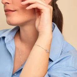 Hot Histoire d'Or Bracelet Léva Argent Blanc Oxyde De Zirconium