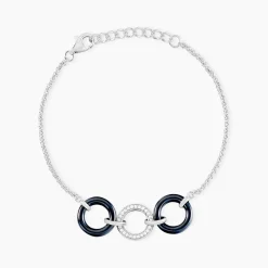 Best Histoire d'Or Bracelet Magalie Argent Blanc Céramique Et Oxyde De Zirconium