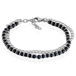 Histoire d'Or Bracelet Magalos Acier Blanc Onyx* Bracelets|Bracelets Fantaisie