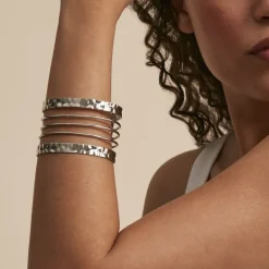 Online Histoire d'Or Bracelet Manchette Cambria Acier Blanc