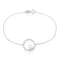 Histoire d'Or Bracelet Marthe Argent Blanc Perle De Culture Et Oxyde De Zirconium* Bracelets|Bracelets Fantaisie