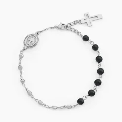 Histoire d'Or Bracelet Maximus Acier Blanc Onyx* Bracelets|Bracelets Fantaisie