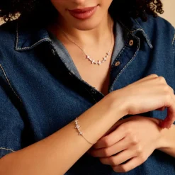 Online Histoire d'Or Bracelet Midnight Flower Argent Blanc Oxyde De Zirconium