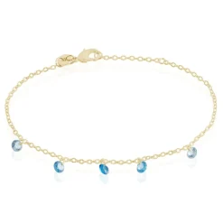 Sale Histoire d'Or Bracelet Myosothis Plaqué Or Pierres plaqué or jaune pierre bleu