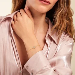 Outlet Histoire d'Or Bracelet Nacrea Or Jaune Nacre Oxyde De Zirconium or jaune nacre blanche