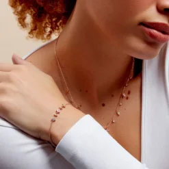 Discount Histoire d'Or Bracelet Nimbe Argent Rose Oxyde De Zirconium argent rose oxyde bleu sky