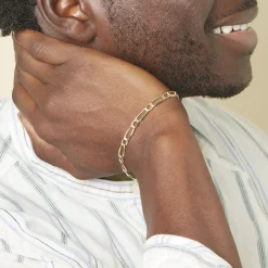 Discount Histoire d'Or Bracelet Ophelio Maille Alternee 1/1 Or Jaune