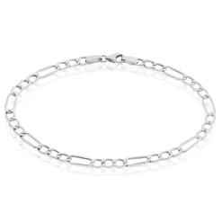New Histoire d'Or Bracelet Or Blanc Maille Alternée 1/3